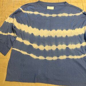 Zadig & Voltaire Flint CP T&D Striped Tie Dye 100% Cashmere Sweater Sz L